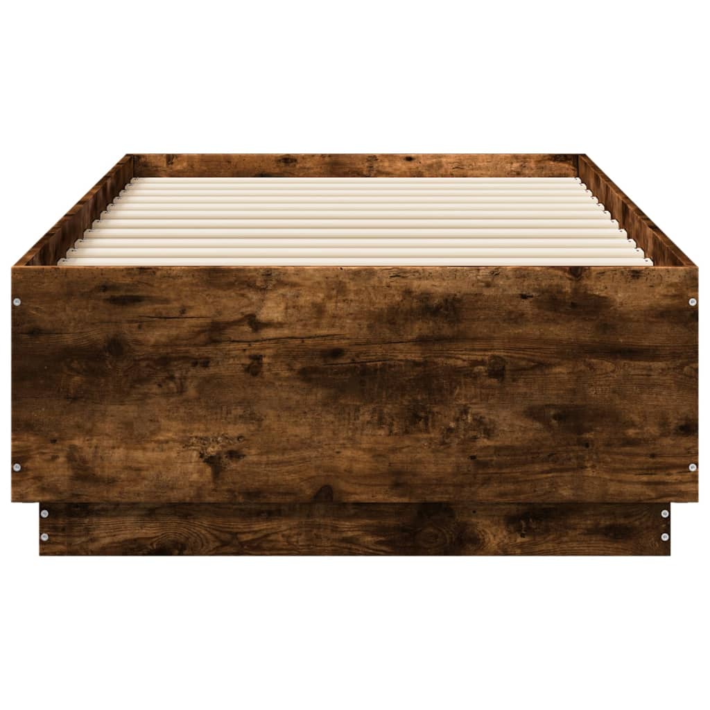 vidaXL Bed Frame without Mattress Smoked Oak 90x190 cm Single 4