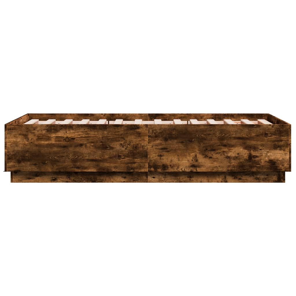 vidaXL Bed Frame without Mattress Smoked Oak 90x190 cm Single 5