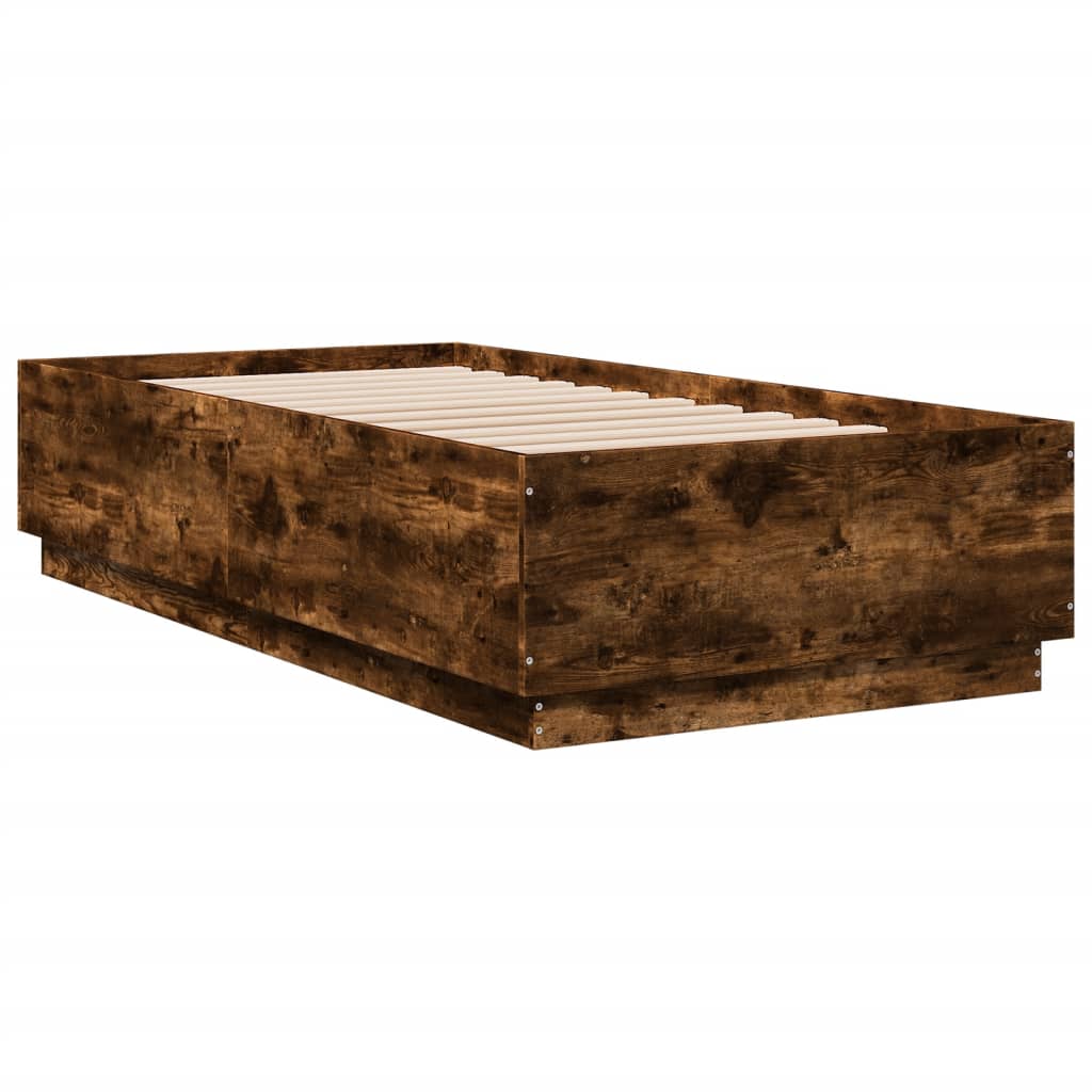 vidaXL Bed Frame without Mattress Smoked Oak 90x190 cm Single 6