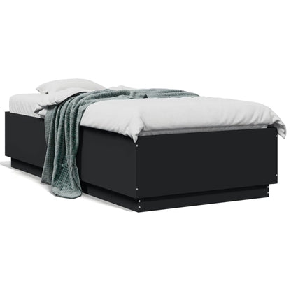 vidaXL Bed Frame without Mattress Black 75x190 cm Small Single 2