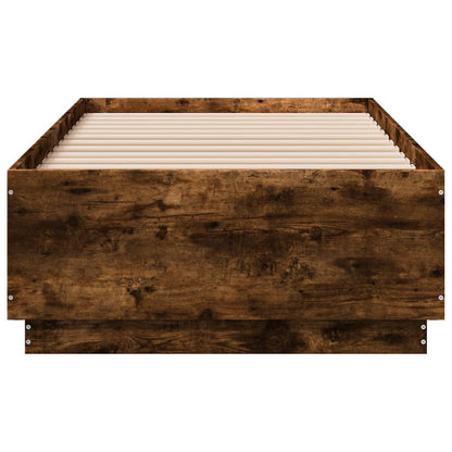 vidaXL Bed Frame without Mattress Smoked Oak 75x190 cm Small Single 4