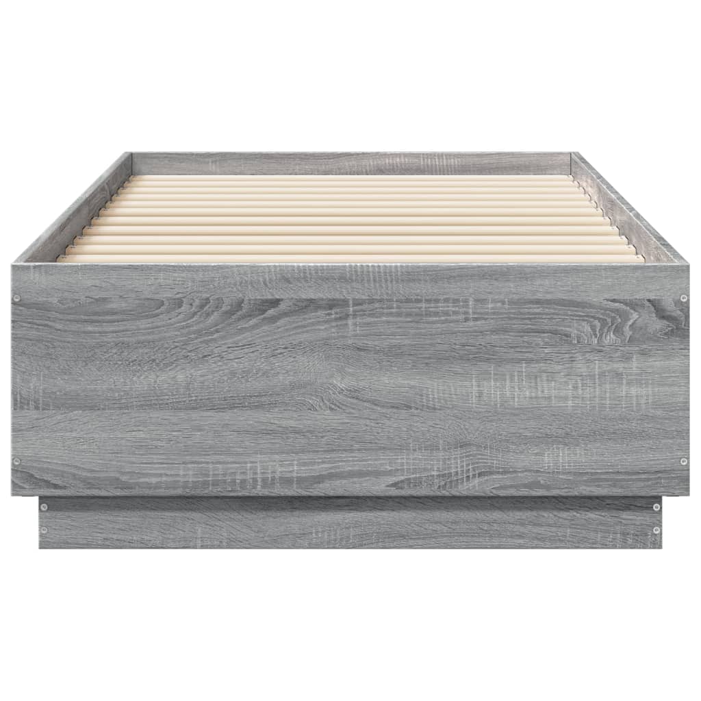 vidaXL Bed Frame without Mattress Grey Sonoma 75x190 cm Small Single 4