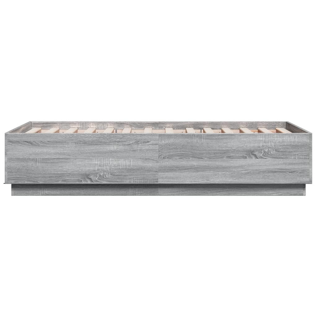 vidaXL Bed Frame without Mattress Grey Sonoma 75x190 cm Small Single 5