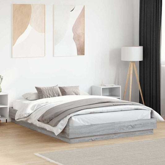 Bed Frame without Mattress 150x200 cm Grey sonoma