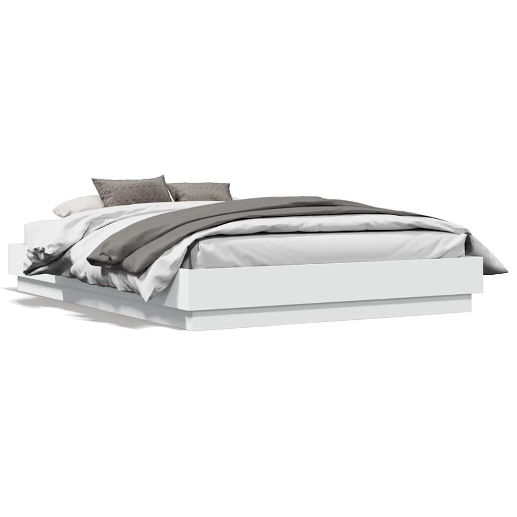 Bed Frame without Mattress 135x190 cm White
