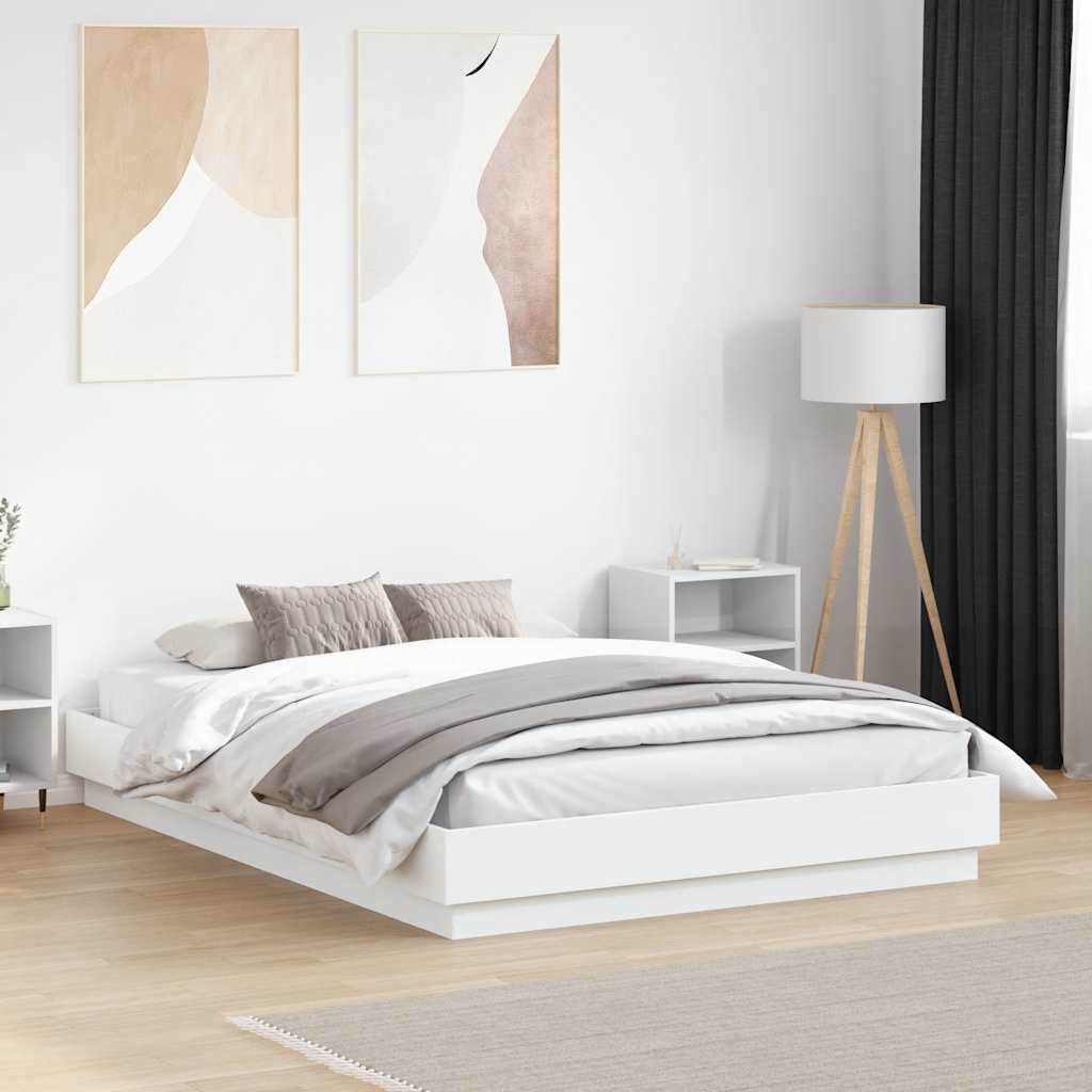 Bed Frame without Mattress 135x190 cm White