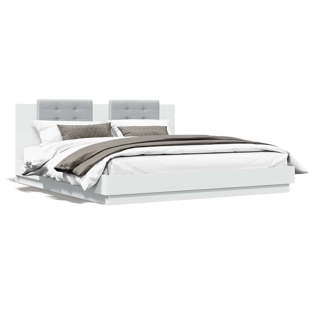 Bed Frame without Mattress 200x200cm White