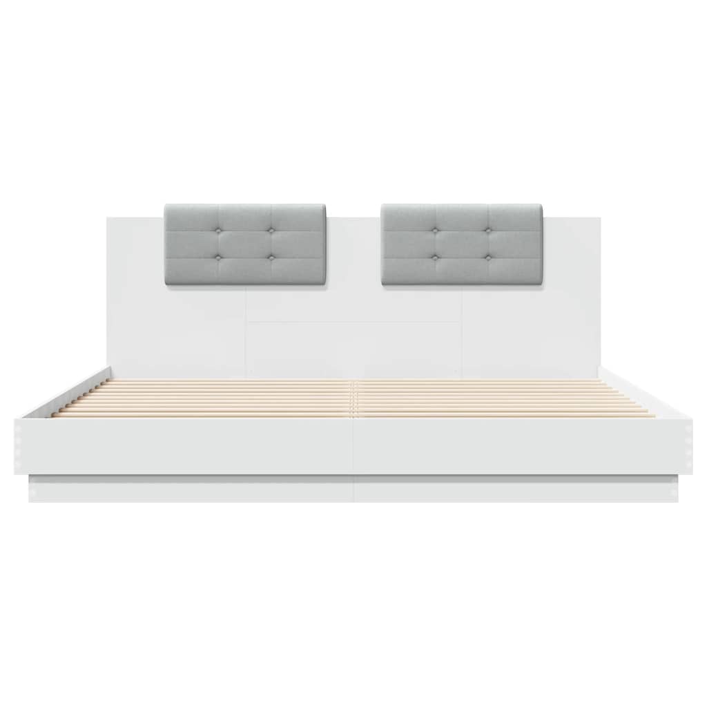 Bed Frame without Mattress 200x200cm White
