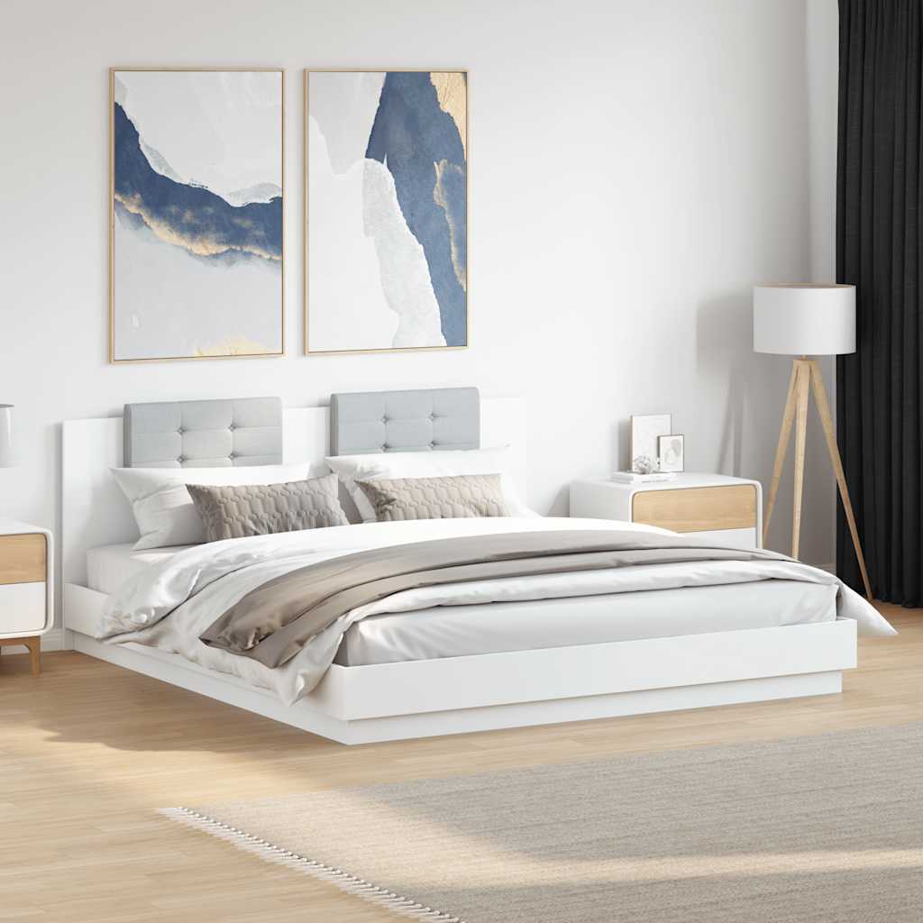 Bed Frame without Mattress 200x200cm White