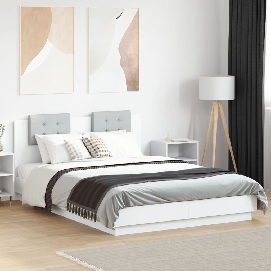 Bed Frame without Mattress 140x200 cm White