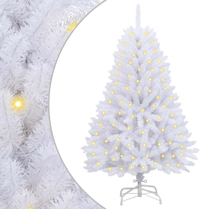 vidaXL Artificial Christmas Tree 150 LEDs PVC and Steel White 2
