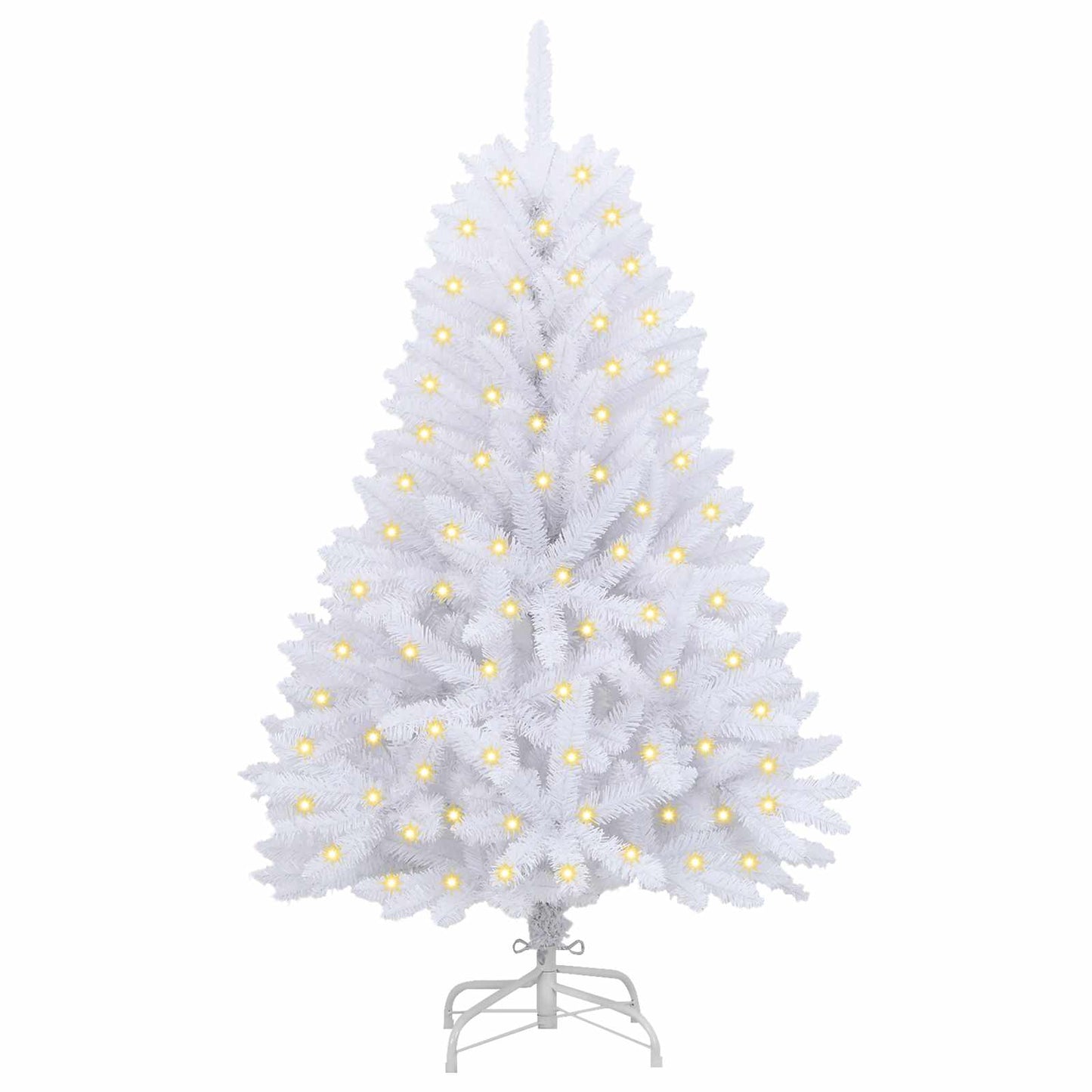 vidaXL Artificial Christmas Tree 150 LEDs PVC and Steel White 3