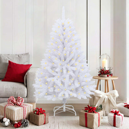 vidaXL Artificial Christmas Tree 150 LEDs PVC and Steel White 1