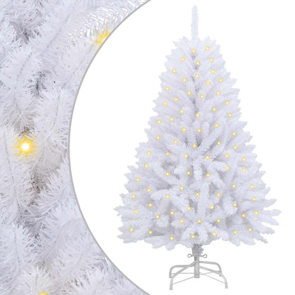 vidaXL Artificial Christmas Tree 150 LEDs PVC and Steel White 2