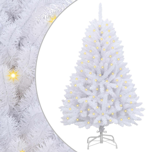 vidaXL Artificial Christmas Tree 150 LEDs PVC and Steel White 2