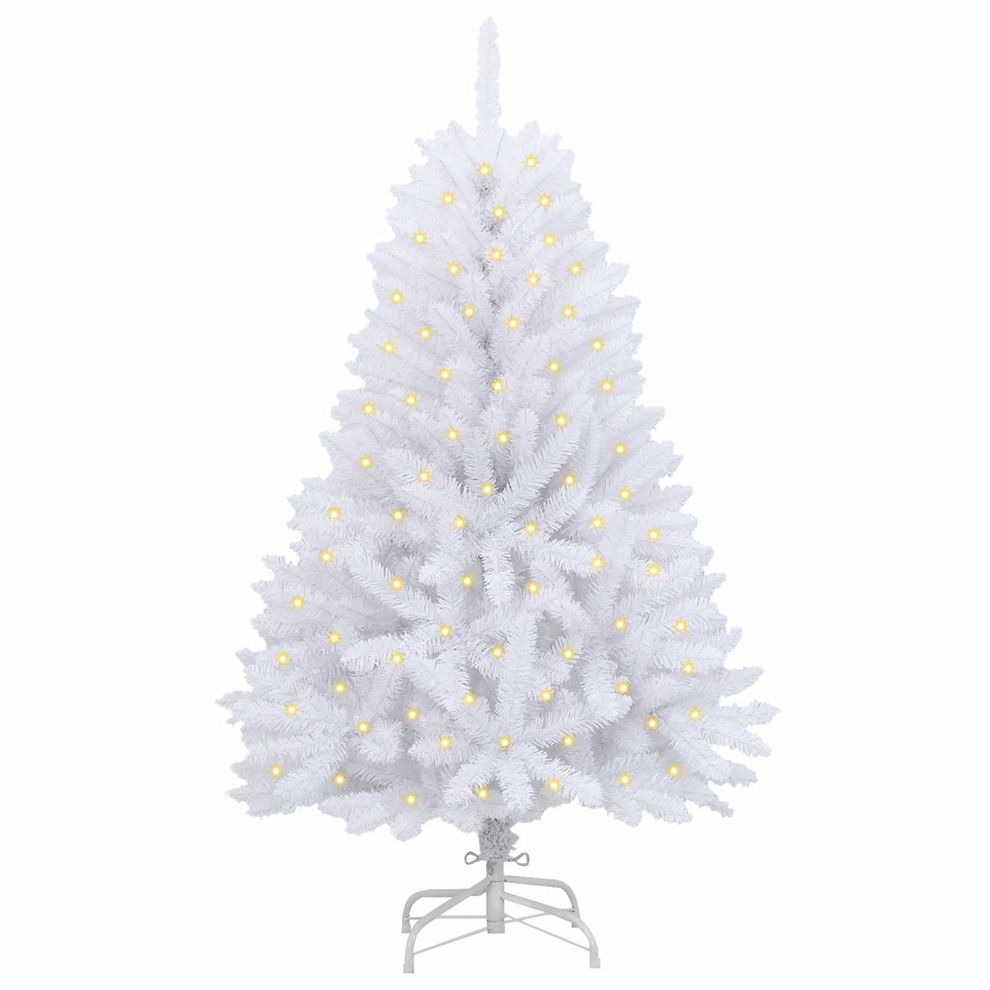 vidaXL Artificial Christmas Tree 150 LEDs PVC and Steel White 3