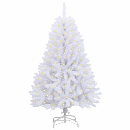 vidaXL Artificial Christmas Tree 150 LEDs PVC and Steel White 3