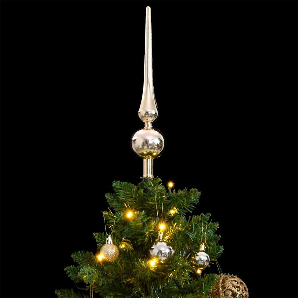 vidaXL Artificial Hinged Christmas Tree 150 LEDs & Ball Set 120 cm 2