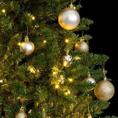 vidaXL Artificial Hinged Christmas Tree 150 LEDs & Ball Set 120 cm 3