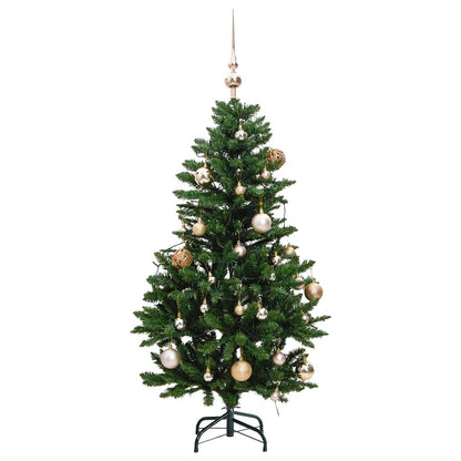 vidaXL Artificial Hinged Christmas Tree 150 LEDs & Ball Set 150 cm 4