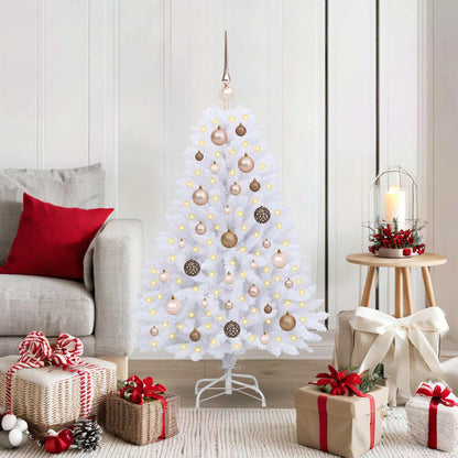 vidaXL Artificial Christmas Tree 120 cm PVC and Steel White 1