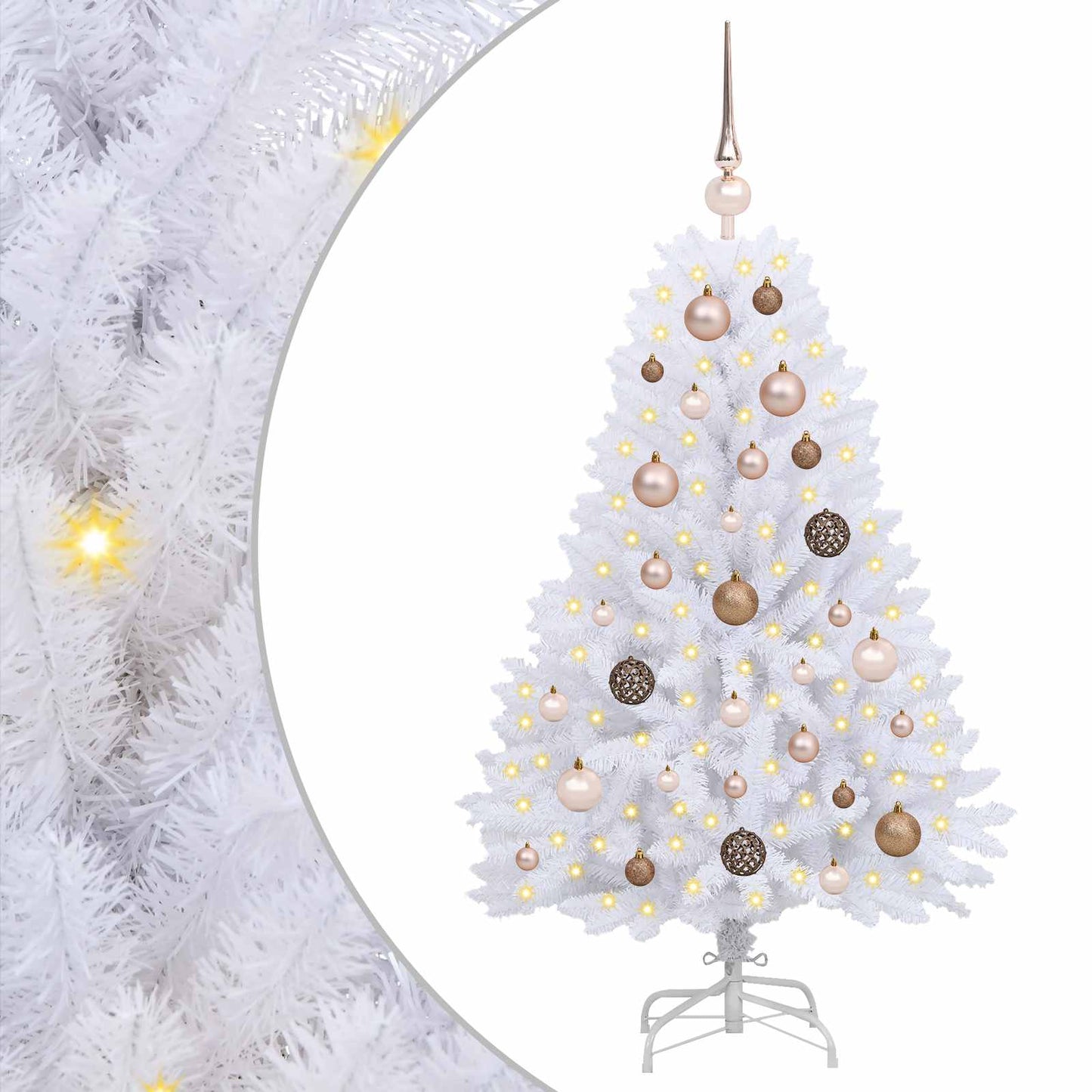 vidaXL Artificial Christmas Tree 120 cm PVC and Steel White 2