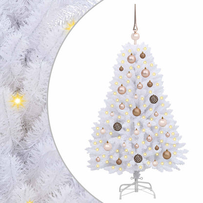 vidaXL Artificial Christmas Tree 120 cm PVC and Steel White 2