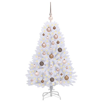 vidaXL Artificial Christmas Tree 120 cm PVC and Steel White 3