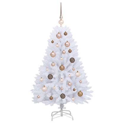 vidaXL Artificial Christmas Tree 120 cm PVC and Steel White 4