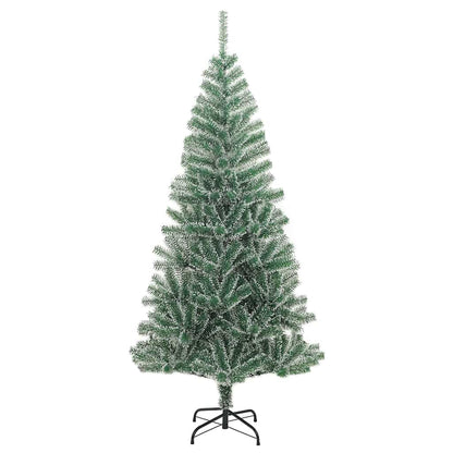 Artificial Christmas Tree Snow Flocked with LED Light 180 cm with LEDs&rose gold balls