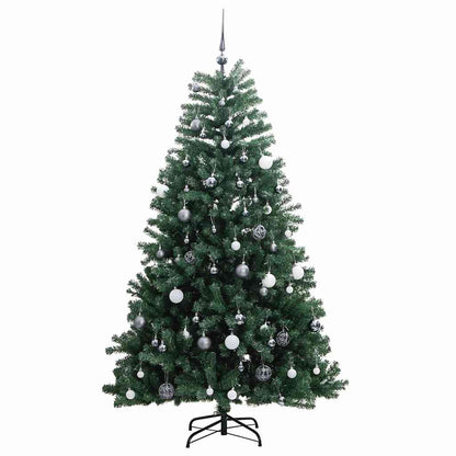 Artificial Christmas Tree LEDs Warm White Green LEDs&white/grey balls