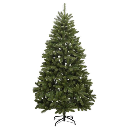 Artificial Christmas Tree 210 cm 300 LEDs Warm White Green Ø 106 x 210 cm with 300 LEDs&white/grey balls