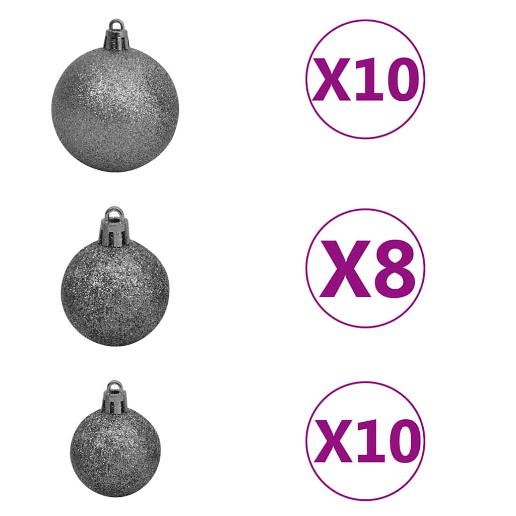 Artificial Christmas Tree LEDs Warm White Green LEDs&white/grey balls