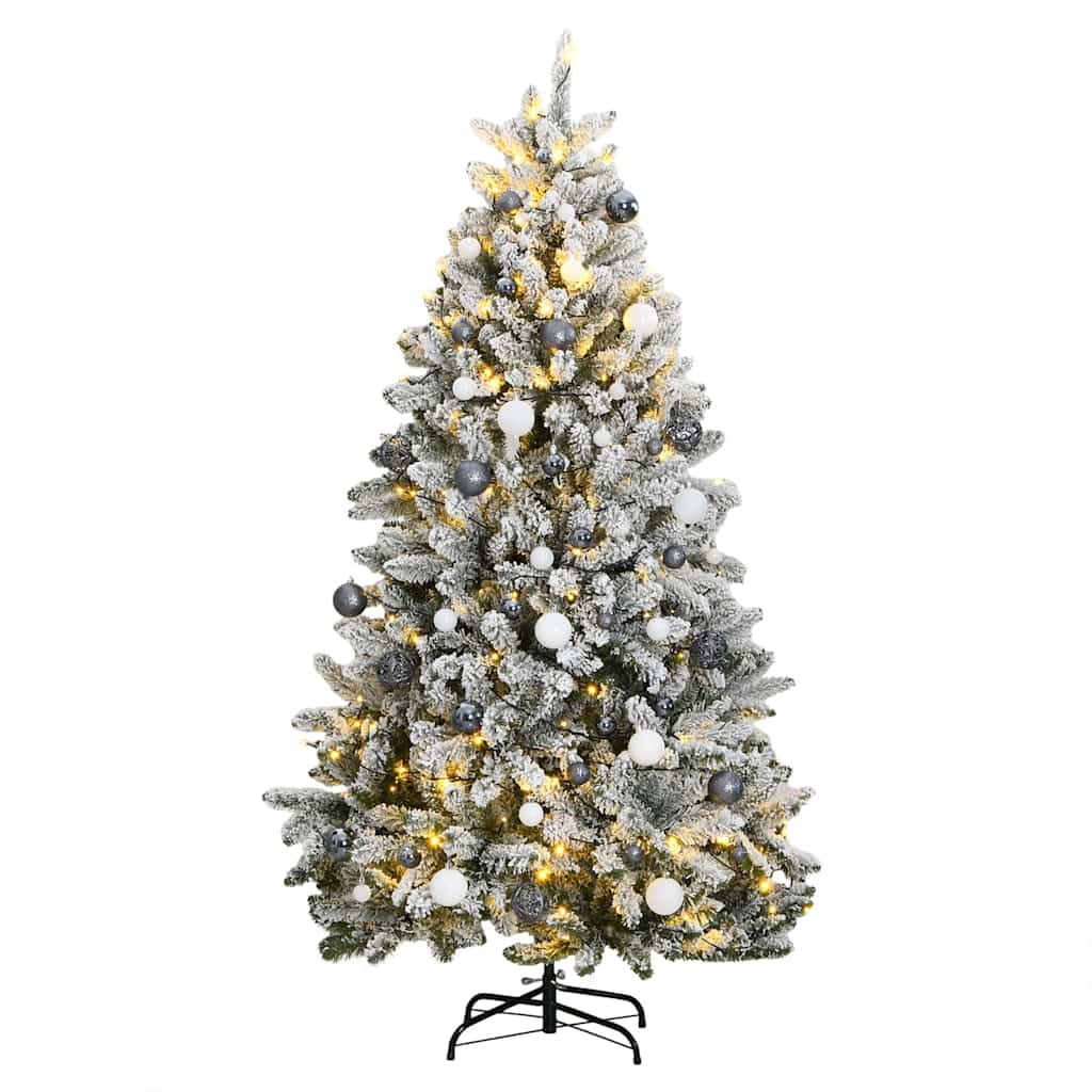 Artificial Christmas Tree LEDs Warm White Green LEDs&white/grey balls