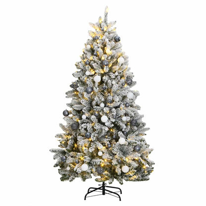 Artificial Christmas Tree LEDs Warm White Green LEDs&white/grey balls