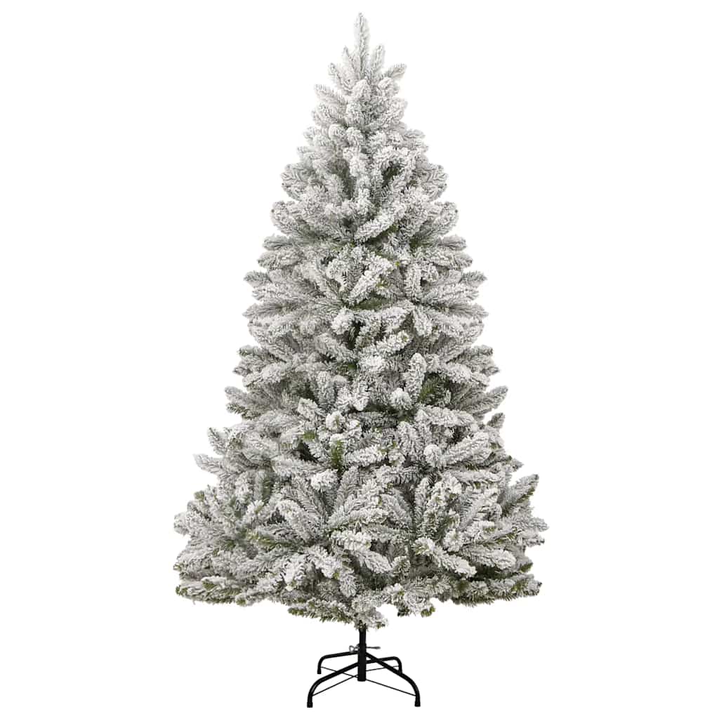 Artificial Christmas Tree 270 cm 300 LEDs Warm White Green and White Ø 128 x 270 cm with 300 LEDs&white/grey balls
