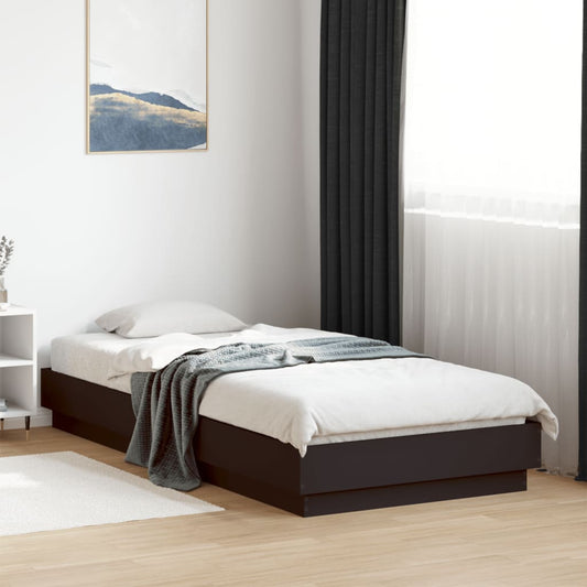 Bed Frame without Mattress Engineered Wood Length 200 cm Black 100 cm