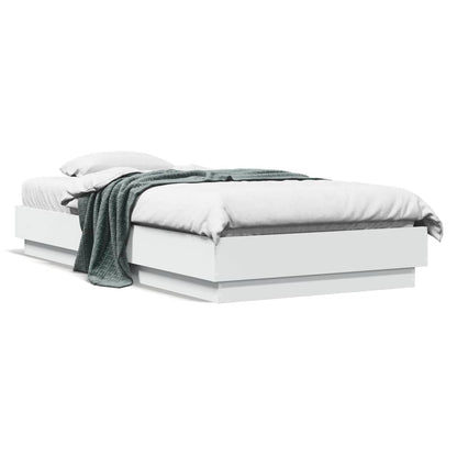 vidaXL Bed Frame without Mattress White 75x190 cm Small Single Engineered Wood 2