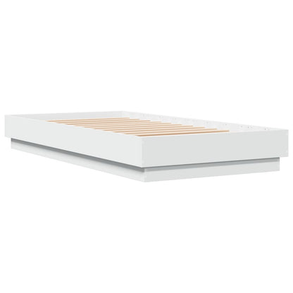 vidaXL Bed Frame without Mattress White 75x190 cm Small Single Engineered Wood 3