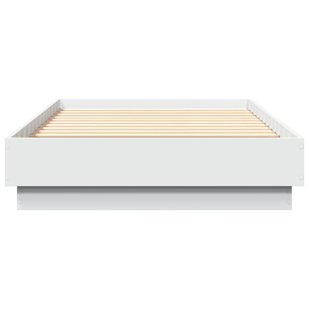 vidaXL Bed Frame without Mattress White 75x190 cm Small Single Engineered Wood 4