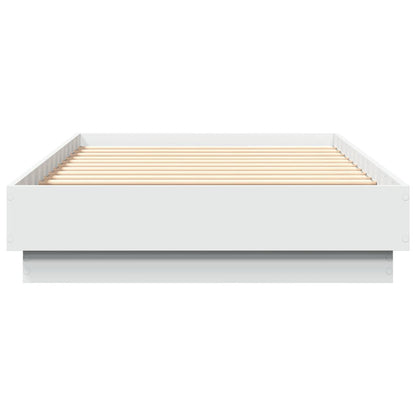 vidaXL Bed Frame without Mattress White 75x190 cm Small Single Engineered Wood 4