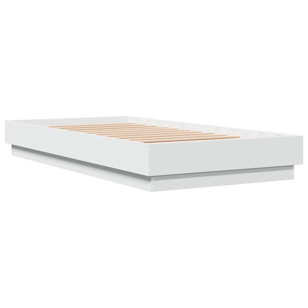 vidaXL Bed Frame without Mattress White 75x190 cm Small Single Engineered Wood 6