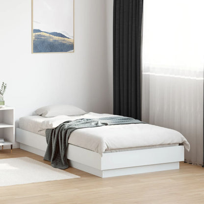 vidaXL Bed Frame without Mattress White 75x190 cm Small Single Engineered Wood 1