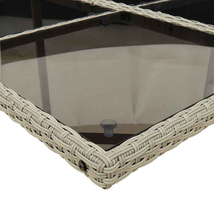 Garden Dining Cushions Poly Rattan Glass Light grey