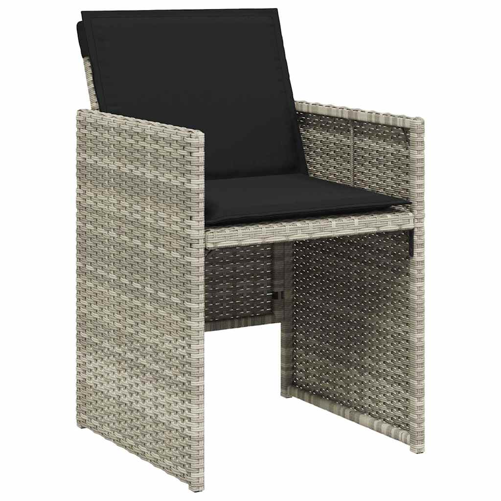 Garden Dining Cushions Poly Rattan Glass Light grey