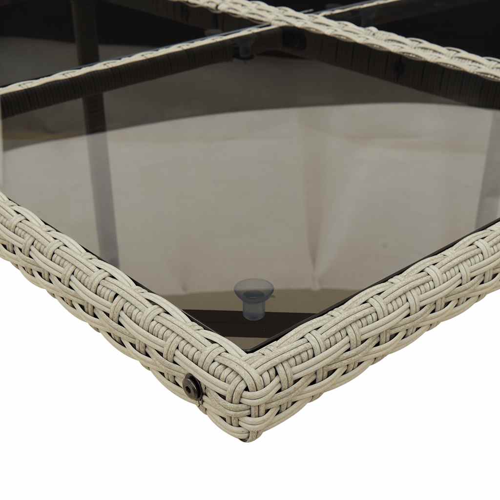 Garden Dining Cushions Poly Rattan Glass Light grey