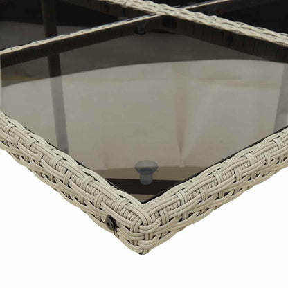 Garden Dining Cushions Poly Rattan Glass Light grey