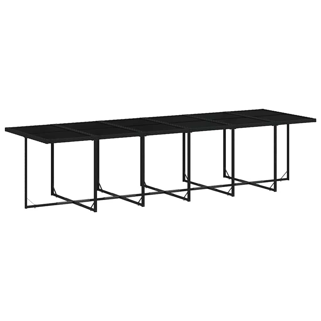 Garden Dining Cushions Poly Rattan Glass Black