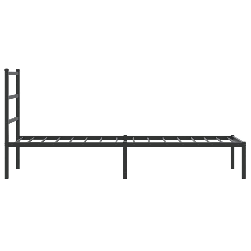 vidaXL Metal Bed Frame without Mattress with Headboard Black 75x190cm 6