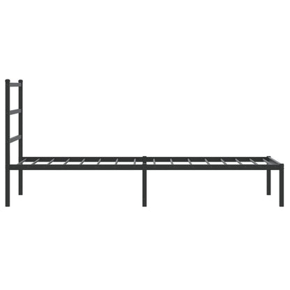 vidaXL Metal Bed Frame without Mattress with Headboard Black 75x190cm 6
